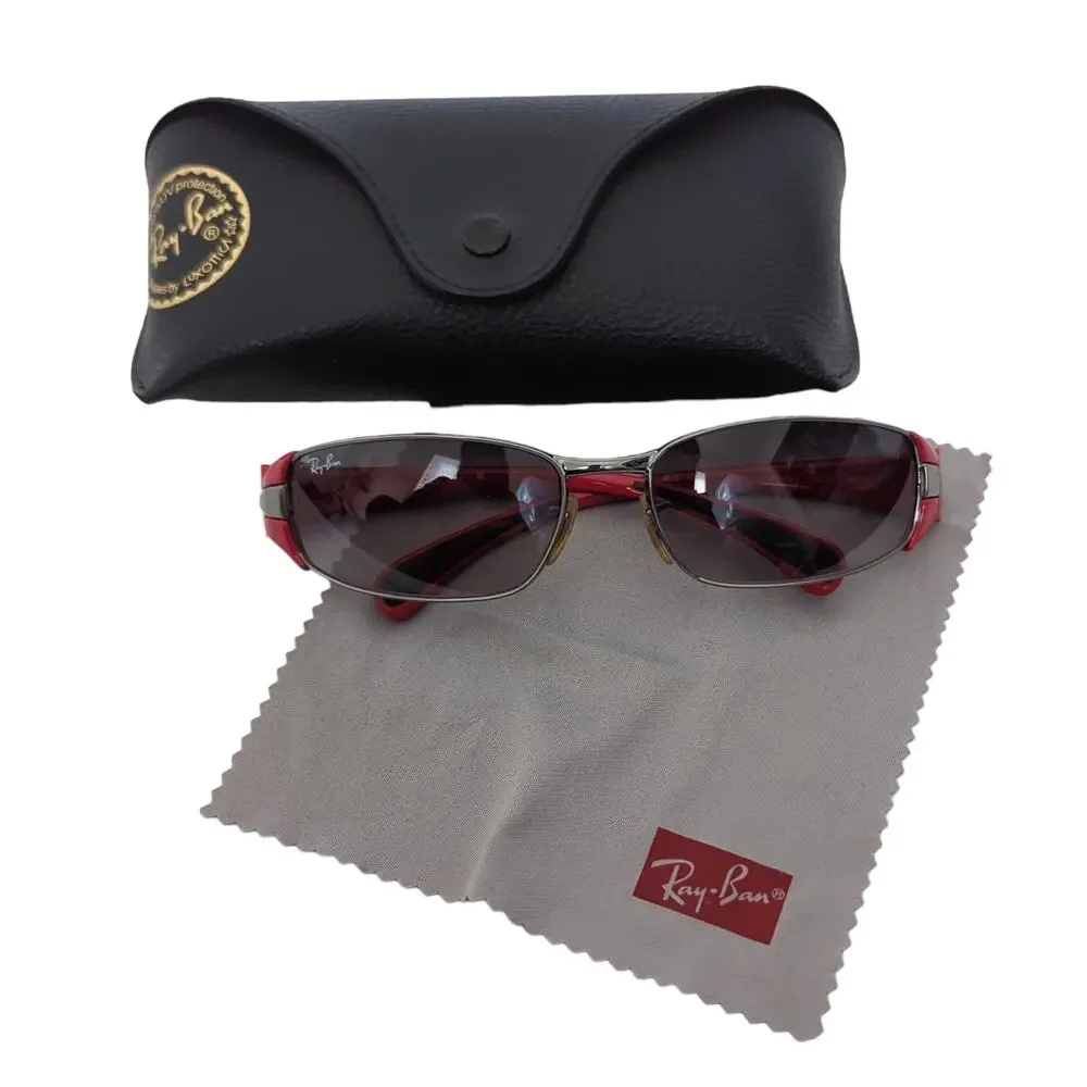 Ray Ban Kids Sunglasses Red Made in Italy RB3261 004/8G 58/17 Gray Gradient Flaw